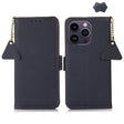For iPhone 16 Pro Side-Magnetic TJ Genuine Leather RFID Phone Case(Blue) - iPhone 16 Pro Cases by PMC TechLife | Online Shopping South Africa | PMC TechLife | Buy Now Pay Later Mobicred