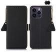 For iPhone 16 Pro Max Side-Magnetic TJ Genuine Leather RFID Phone Case(Black) - iPhone 16 Pro Max Cases by PMC TechLife | Online Shopping South Africa | PMC TechLife | Buy Now Pay Later Mobicred