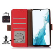 For iPhone 16 Pro Max Side-Magnetic TJ Genuine Leather RFID Phone Case(Red)