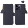 For iPhone 16 Pro Max Side-Magnetic TJ Genuine Leather RFID Phone Case(Blue) - iPhone 16 Pro Max Cases by PMC TechLife | Online Shopping South Africa | PMC TechLife | Buy Now Pay Later Mobicred