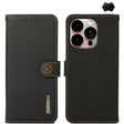 For iPhone 16 Pro KHAZNEH Custer Genuine Leather RFID Phone Case(Black) - iPhone 16 Pro Cases by PMC TechLife | Online Shopping South Africa | PMC TechLife | Buy Now Pay Later Mobicred