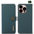 For iPhone 16 Pro KHAZNEH Custer Genuine Leather RFID Phone Case(Green) - iPhone 16 Pro Cases by PMC TechLife | Online Shopping South Africa | PMC TechLife | Buy Now Pay Later Mobicred