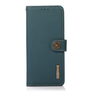 For iPhone 17 KHAZNEH Custer Genuine Leather RFID Phone Case(Green)