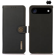 For iPhone 17 Air KHAZNEH Custer Genuine Leather RFID Phone Case(Black)