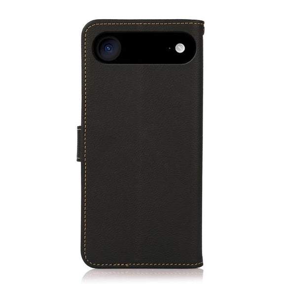 For iPhone 17 Air KHAZNEH Custer Genuine Leather RFID Phone Case(Black)