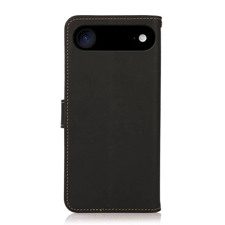 For iPhone 17 Air KHAZNEH Custer Genuine Leather RFID Phone Case(Black)