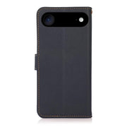 For iPhone 17 Air KHAZNEH Custer Genuine Leather RFID Phone Case(Blue)