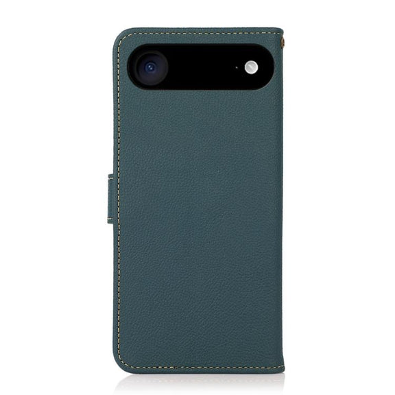 For iPhone 17 Air KHAZNEH Custer Genuine Leather RFID Phone Case(Green)
