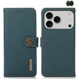 For iPhone 17 Pro KHAZNEH Custer Genuine Leather RFID Phone Case(Green) - free shipping - PMc TechLife - Order now!