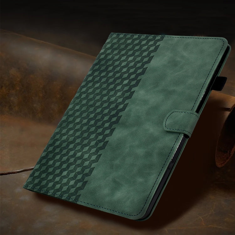 For iPad Pro 11 2024 Rhombus Embossed Leather Tablet Case(Green)