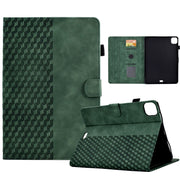 For iPad Pro 11 2024 Rhombus Embossed Leather Tablet Case(Green)