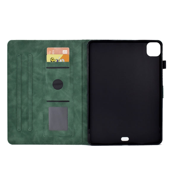 For iPad Pro 11 2024 Rhombus Embossed Leather Tablet Case(Green)