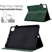 For iPad Pro 11 2024 Rhombus Embossed Leather Tablet Case(Green)
