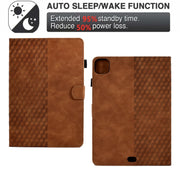 For iPad Pro 11 2024 Rhombus Embossed Leather Tablet Case(Brown)