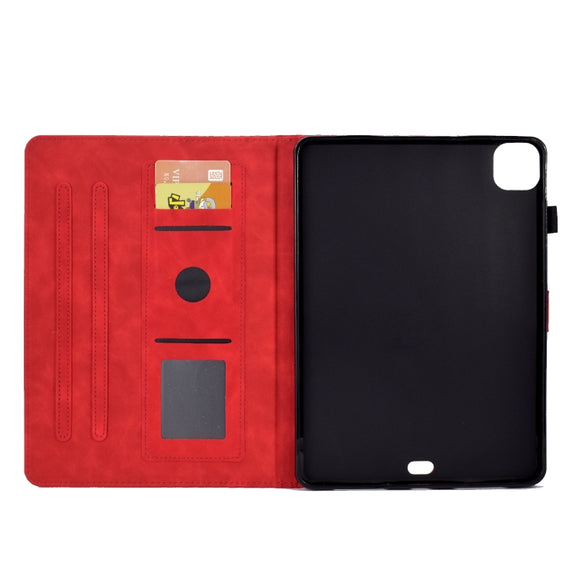 For iPad Pro 11 2024 Rhombus Embossed Leather Tablet Case(Red)