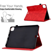 For iPad Pro 11 2024 Rhombus Embossed Leather Tablet Case(Red)