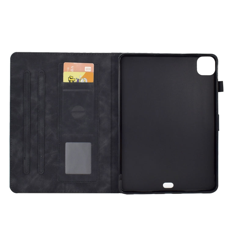 For iPad Pro 11 2024 Rhombus Embossed Leather Tablet Case(Black)