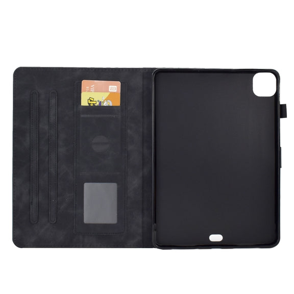 For iPad Pro 11 2024 Rhombus Embossed Leather Tablet Case(Black)