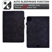 For iPad Pro 11 2024 Rhombus Embossed Leather Tablet Case(Black)