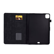For iPad Pro 11 2024 Peony Butterfly Embossed Leather Smart Tablet Case(Black)
