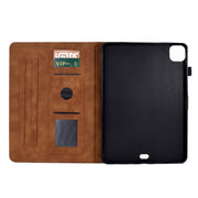 For iPad Pro 11 2024 Fortune Tree Embossed Leather Smart Tablet Case(Brown)