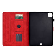 For iPad Pro 11 2024 Fortune Tree Embossed Leather Smart Tablet Case(Red)