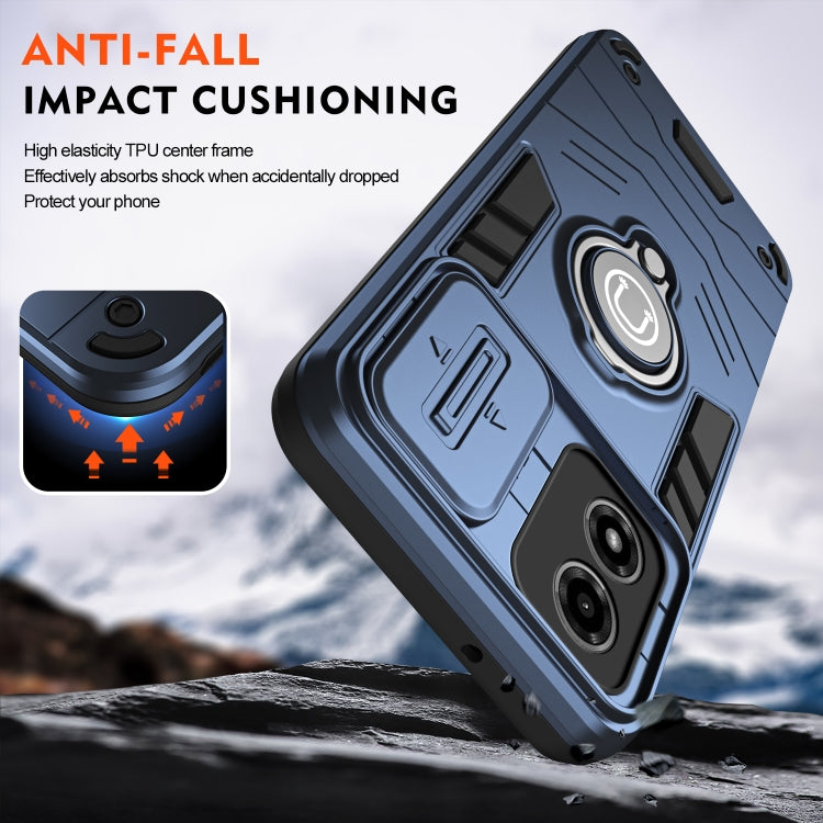 For Motorola Moto G04 / G24 Camshield Ring Holder Phone Case(Royal Blue)