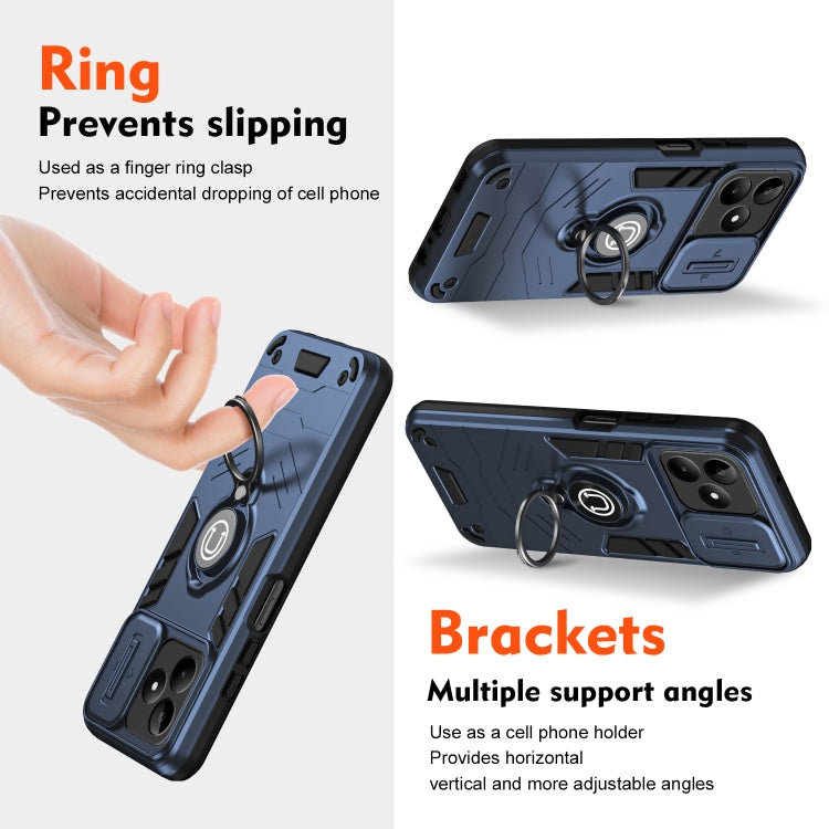 For Realme C53 / C51 / Narzo N53 Camshield Ring Holder Phone Case(Royal Blue)