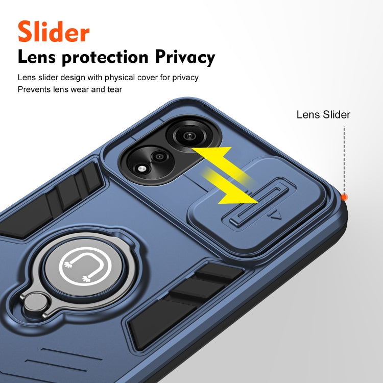 For OPPO A78 4G Camshield Ring Holder Phone Case(Royal Blue)