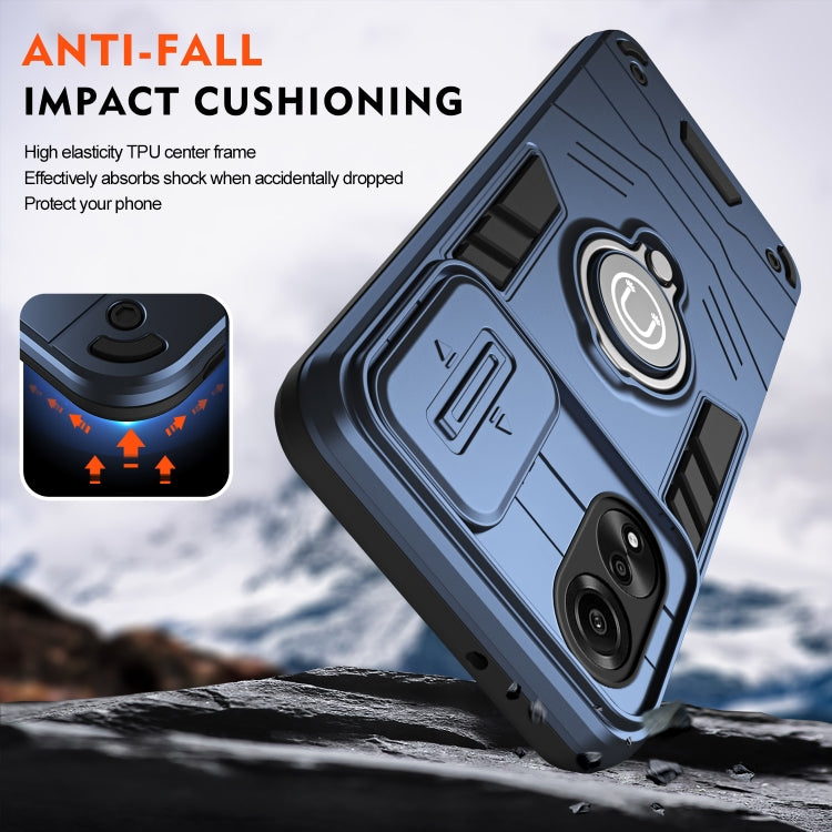 For OPPO A78 4G Camshield Ring Holder Phone Case(Royal Blue)