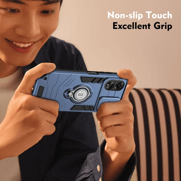 For OPPO A78 4G Camshield Ring Holder Phone Case(Royal Blue)