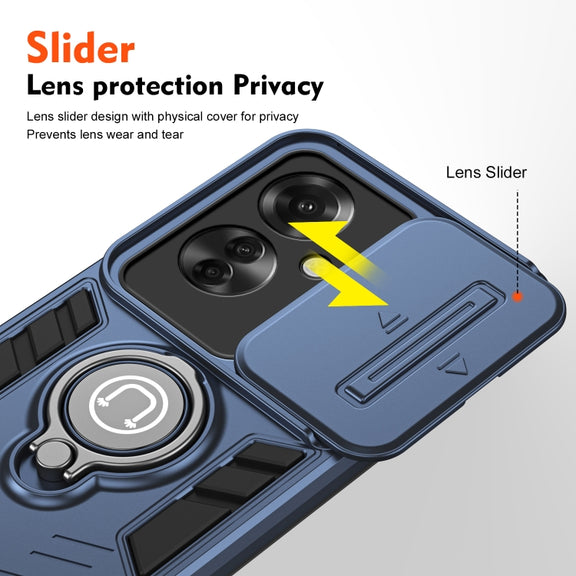 For OPPO Reno11 F / F25 Pro Camshield Ring Holder Phone Case(Royal Blue)