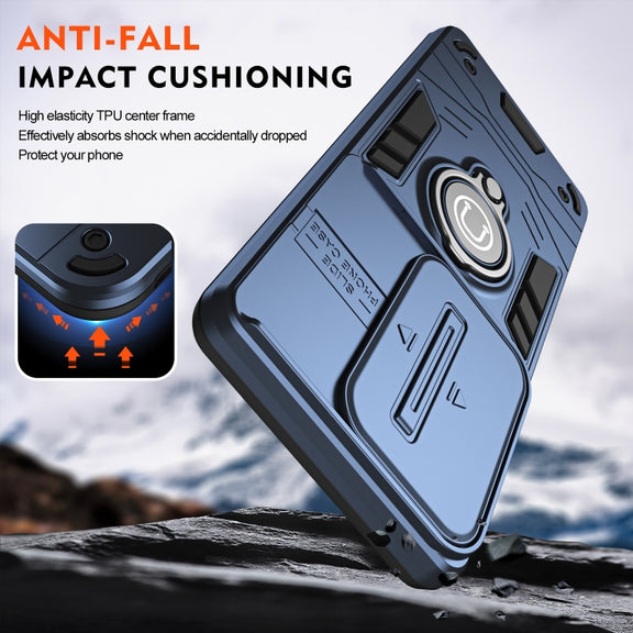 For vivo V30 / V30 Pro Camshield Ring Holder Phone Case(Royal Blue)