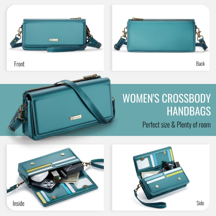 CaseMe ME30 Max Multifunctional Large-Capacity Shoulder Crossbody Phone Bag(Blue Green)