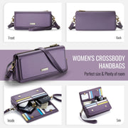 CaseMe ME30 Max Multifunctional Large-Capacity Shoulder Crossbody Phone Bag(Purple)