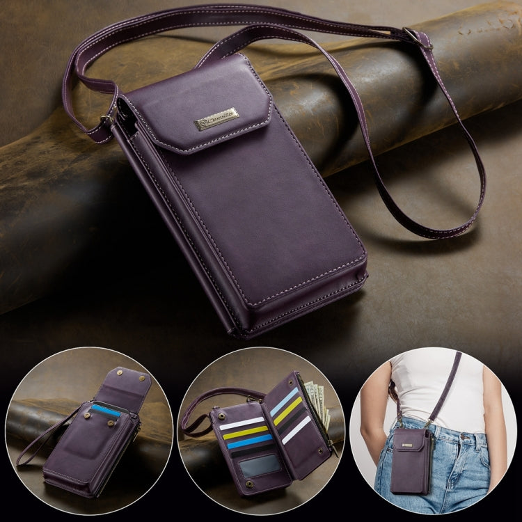 CaseMe Me40 Vertical Multifunctional Shoulder Crossbody Phone Bag(Purple)