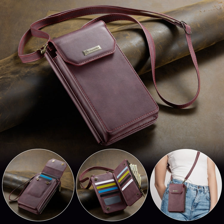 CaseMe Me40 Vertical Multifunctional Shoulder Crossbody Phone Bag(Red)