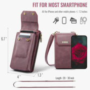 CaseMe Me40 Vertical Multifunctional Shoulder Crossbody Phone Bag(Red)