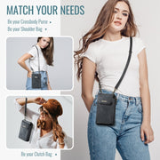 CaseMe Me40 Vertical Multifunctional Shoulder Crossbody Phone Bag(Black)