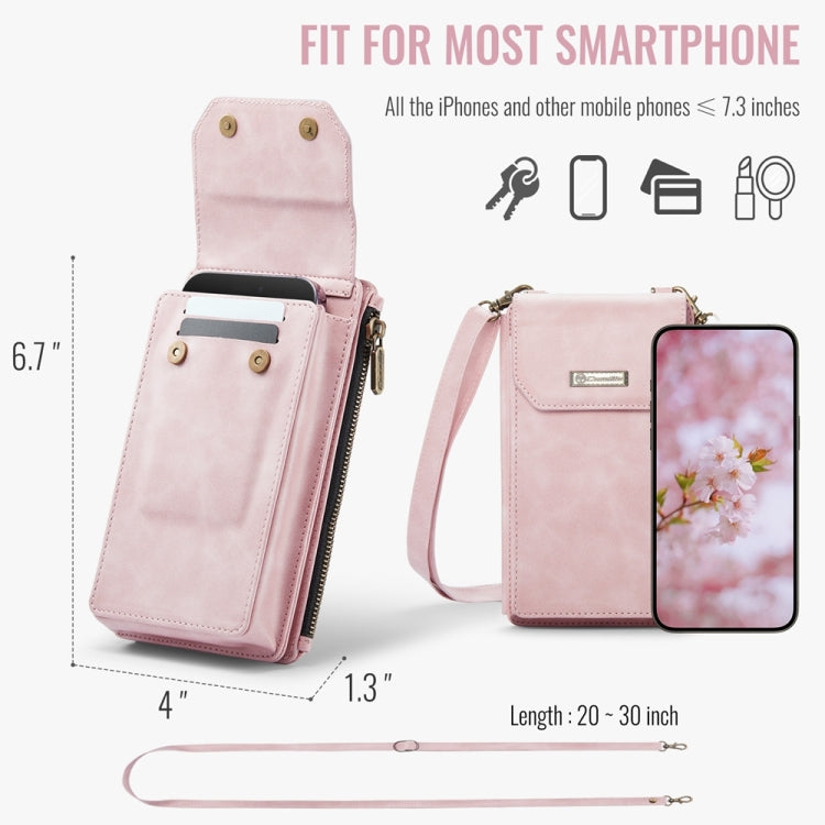 CaseMe Me40 Vertical Multifunctional Shoulder Crossbody Phone Bag(Pink)