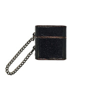 For AirPods 2 / 1 Cylindrical Glitter Leather Texture Bluetooth Earphone Protective Case(Black)