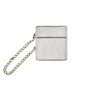 For AirPods 2 / 1 Cylindrical Glitter Leather Texture Bluetooth Earphone Protective Case(Silver)