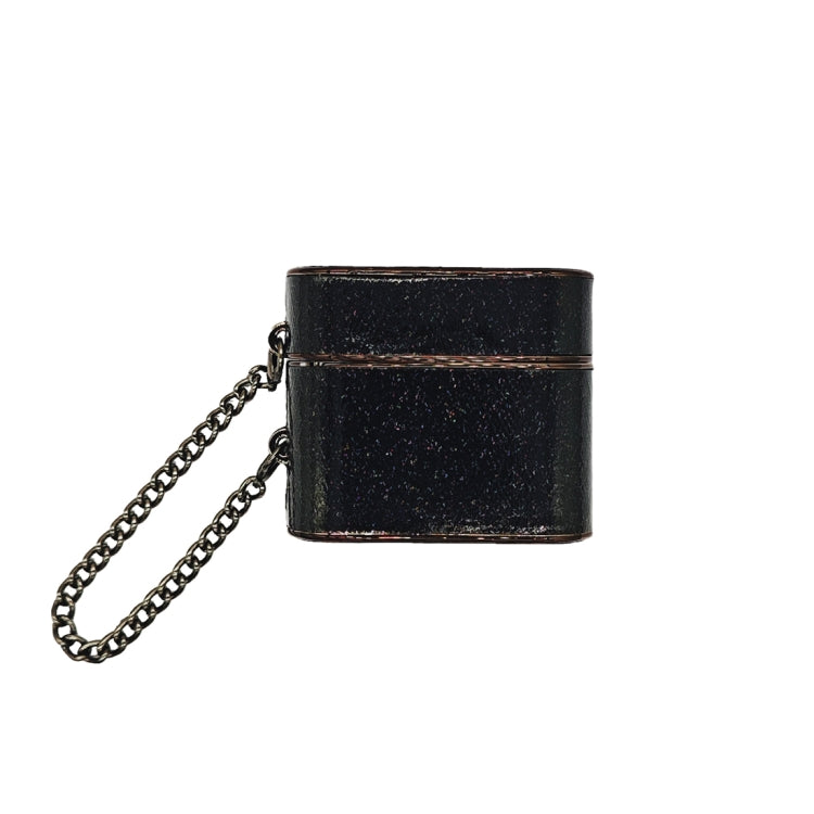 For AirPods 3 Cylindrical Glitter Leather Texture Bluetooth Earphone Protective Case(Black)
