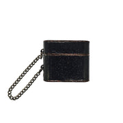For AirPods 3 Cylindrical Glitter Leather Texture Bluetooth Earphone Protective Case(Black)