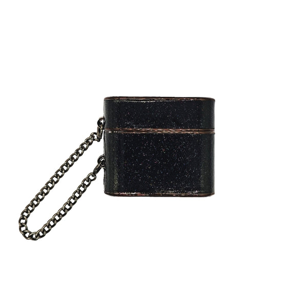 For AirPods 3 Cylindrical Glitter Leather Texture Bluetooth Earphone Protective Case(Black)