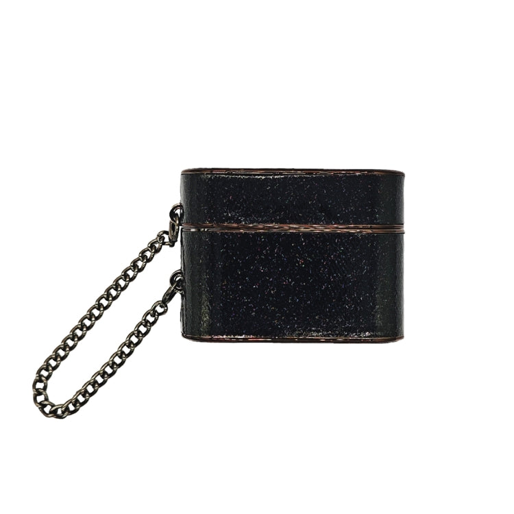 For AirPods Pro Cylindrical Glitter Leather Texture Bluetooth Earphone Protective Case(Black)