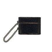 For AirPods Pro Cylindrical Glitter Leather Texture Bluetooth Earphone Protective Case(Black)
