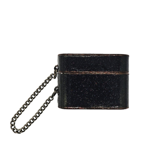 For AirPods Pro Cylindrical Glitter Leather Texture Bluetooth Earphone Protective Case(Black)