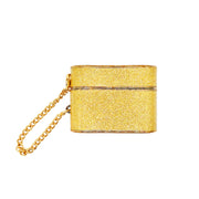 For AirPods Pro 2 Cylindrical Glitter Leather Texture Bluetooth Earphone Protective Case(Gold)