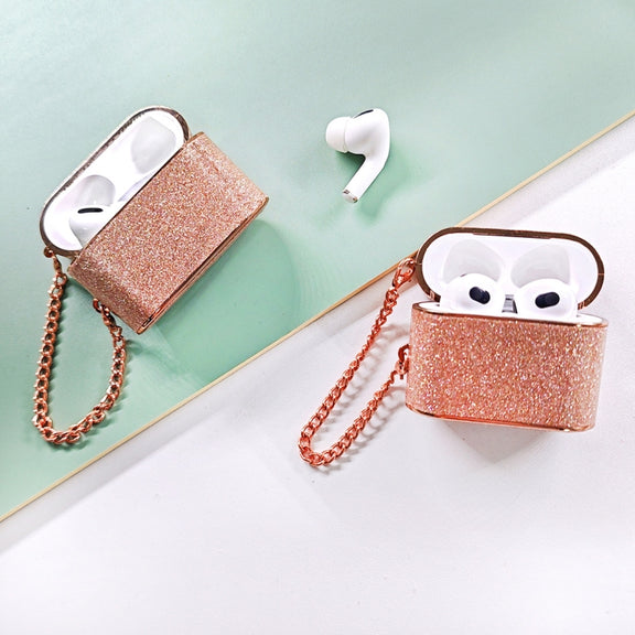 For AirPods Pro Cylindrical Glitter Leather Texture Bluetooth Earphone Protective Case(Silver)